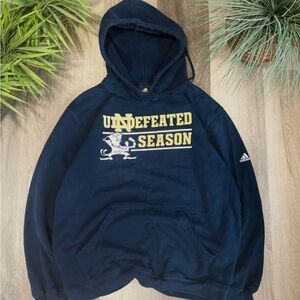 Notre Dame Fighting Irish Pullover Hoodie Adidas Football Navy Men Size XL